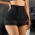 Women Seamless High Waist Tummy Control Shorts Panties with Lace Trim Flat Belly Shaping Slimming Underwear Butt Lifter Boyshort.