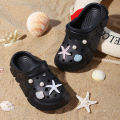 Starfish Seashell Clogs for Girls, Cute Shoes Accessories, Girls DIY Sandals Beach Decoration Outdoor Slippers 3057. 