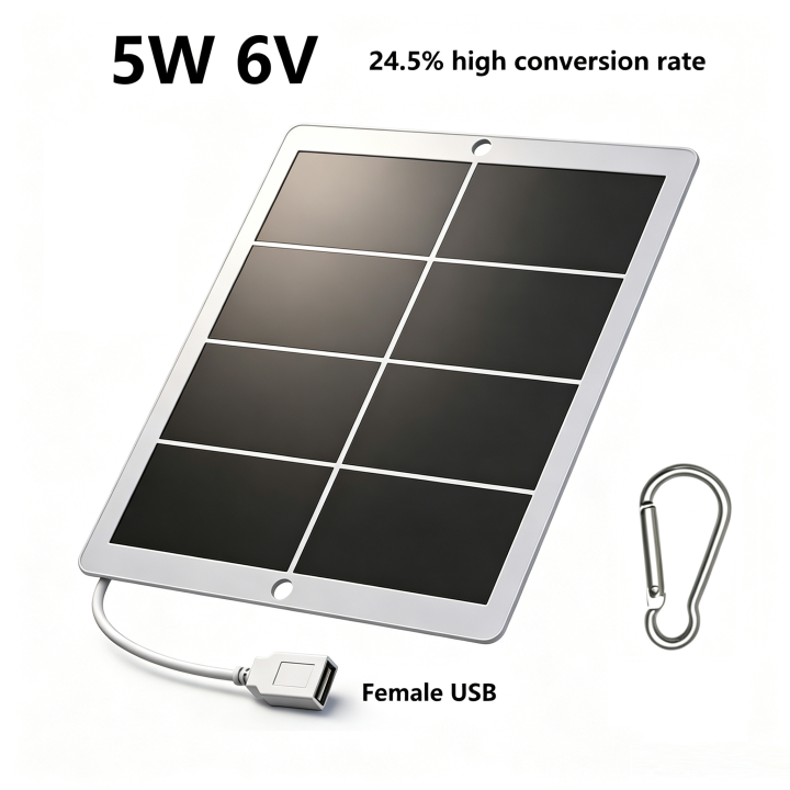 5W Sunpower Portable Solar Panel 6V Solar Plate WithUSB Safe Stabilize Charger For Power Bank Phone Outdoor Camping Home RV