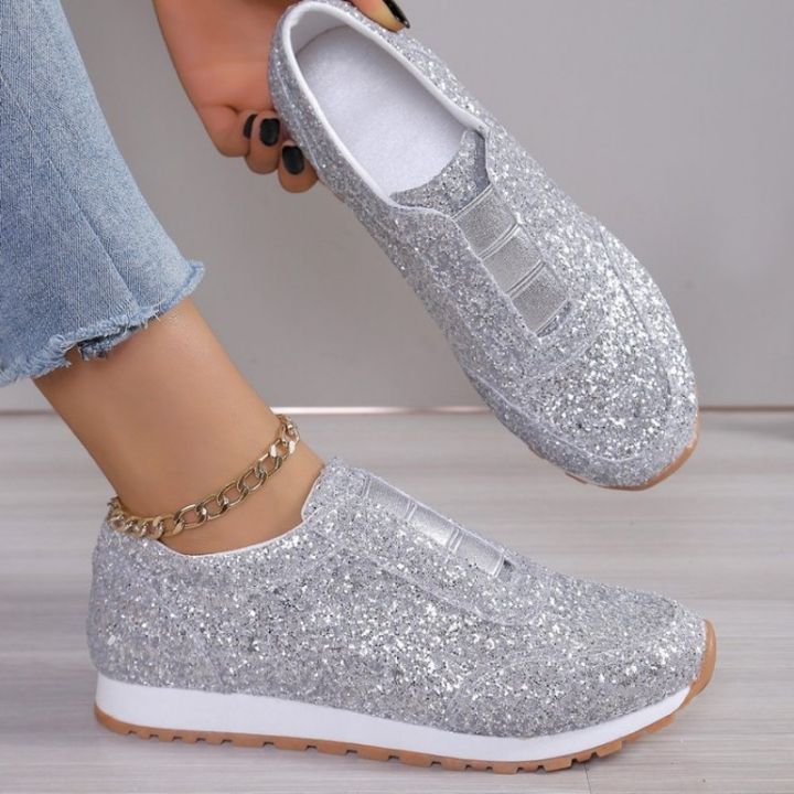 2024%20Autumn%20New%20Fashion%20Slip-on%20Low-heeled%20Women's%20Sneakers%20Gold%20Silver%20Trend%20Sport%20Shoes%20Ladies%20Outdoor%20Casual%20Walking%20Shoes%20-%20Image%204