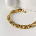 Chic Stainless Steel Bangle Bracelet for Women Occident Metal Texture New Design Gold Color Trendy Jewelry Lady Gift. 