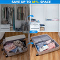 1-15pc Universal Vacuum Storage Bag with Cordless Electric Pump,Rechargeable Wireless Pump for Bags,Space Saver Travel Organizer.