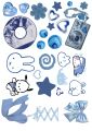 Blue Pretty Stickers Journal Stickers Blue themed Miffy Pochacco Journal Bow Ribbon Sticker. 