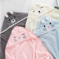 Toddler Bathrobe Infant Bath Towel Boy Girl Blankets Swaddle With Hood Cartoon Coral Fleece Towel Blanket Newborn Kids Bedding.