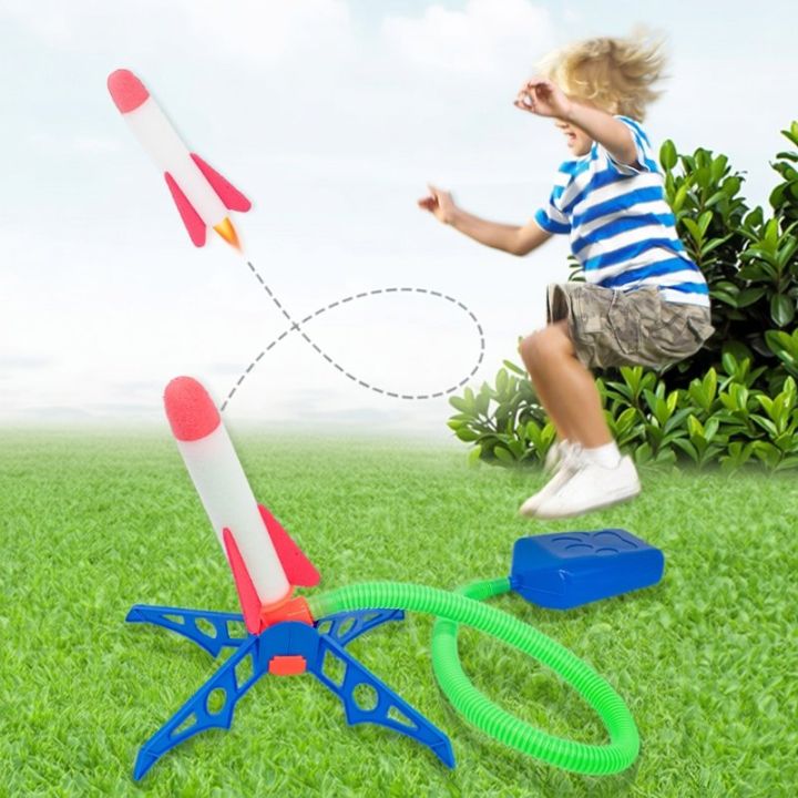 1 PCS Air Powered Rocket Launcher Kids Outdoor Foot Pump Soaring Interactive Toys Backyard Lawn Sports Game Birthday