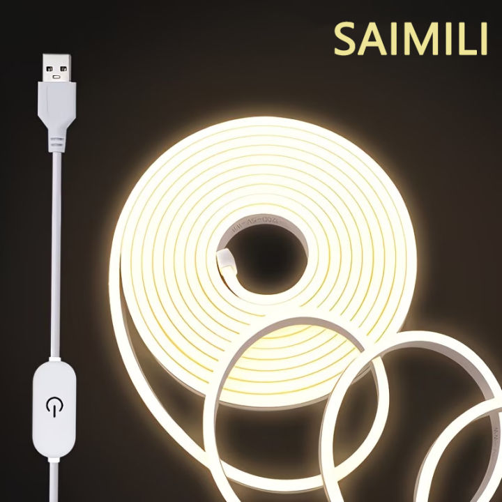 5V USB Touch LED Strip Lights 1-4m Neon Flexible Waterproof Light with Touch Sensor Switch for TV Backlight Bedroom Lighting