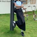 Gray Midi Pleated Skirts For Women Summer 2025 High Waist A Line Maxi Zipper Skirts For Office Lady Long Wide Skirt Woman Black. 