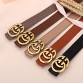 Ladies genuine leather belt, versatile decoration for business and casual wear, simple and fashionable, with a high-end feel..