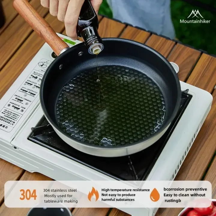 MOUNTAINHIKER%20Outdoor%20Camping%20Fry%20Pan%20Non-stick%20Frying%20Pan%20Breakfast%20Pancake%20Pot%20%20Stainless%20Steel%20Cooking%20Food%20Induction%20Cooker%20-%20Image%202