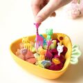 10pcs Animal Fruit Fork Food Grade Plastic Mini Cartoon Kids Cake Fruit Toothpick Bento Lunch Bento Accessories Party Decoration. 