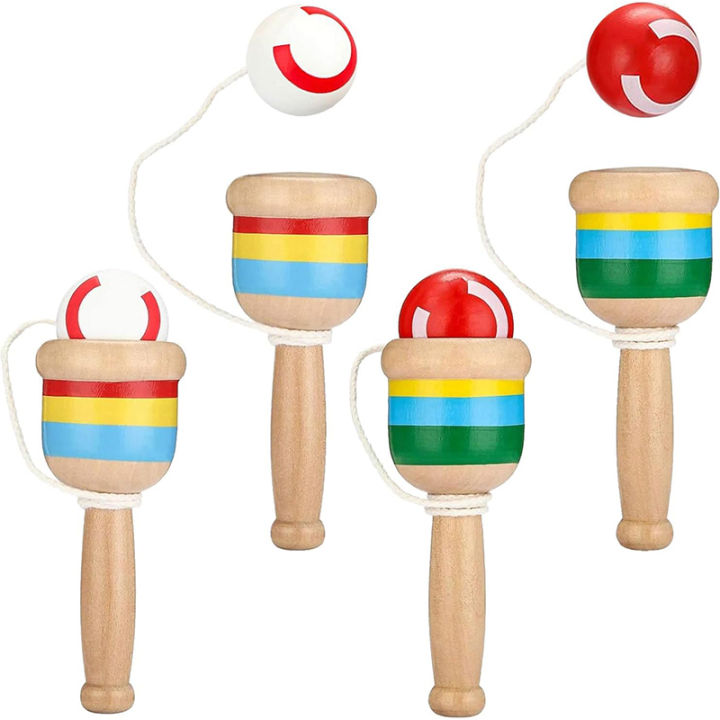 Ball String Cup Wooden Toss and Catch Game Hand Eye Coordination Educational Toys Novelty Fun For Teens Kids Boys Girls