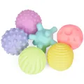 4PCS Set Soft Rubber Multi-Texture Baby Grab Ball Toy Exercise Grasp Ability Hand Grab Ball. 