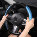 Universal Non-Slip 2 Halves Car Steering Wheel Cover Carbon Fiber Silicone Booster Cover Auto Anti-skid Accessories. 