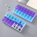 Weekly Pill Box Organizer Cases Portable Pillbox 7 Days 14 Grids Pills Container Storage Tablets Vitamins Medicine Fish Oils.