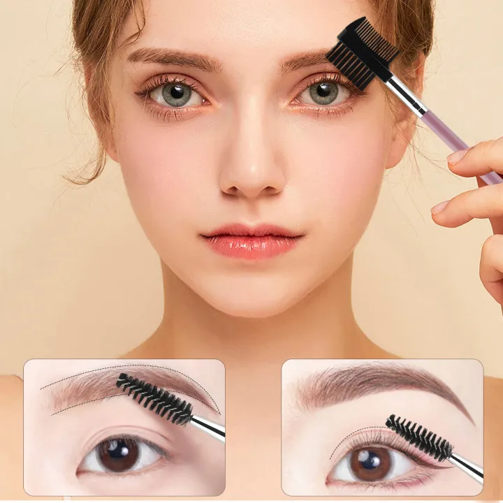 1/2/5PCS%203%20Head%20Eyebrow%20Eyelash%20Shaper%20Double%20Head%20Brush%20Makeup%20Grooming%20Tool%20Cosmetic%20With%203%20Different%20Spoolie%20Brushes%20-%20Image%204