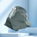 Summer running shorts men's 2-in-1 quick drying pants reduce friction marathon track and field training fitness three part pants.