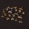 1PC 16G New Cross Heart Flower Crown Tragus Helix Stainless Steel Labret Lip Bar Rings Stud Cartilage Ear Piercing Body Jewelry.