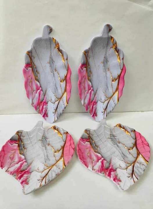 Pack%20of%204%20Melamine%20Leaf%20Platter%20Serving%20Food%20Etc%20-%20Image%204