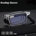 Retro Folding Reading Glasses for Men / Women Metal Frame Anti-blue Light Eyeglasses with Free Case. 