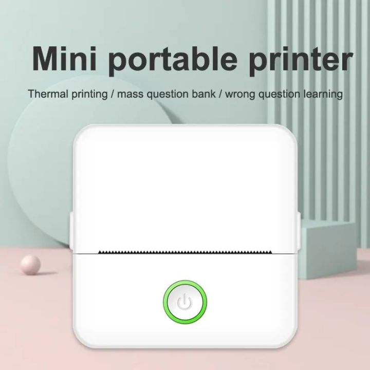 MINI PORTABLE THERMAL PRINTER_USB RECHARGEABLE BLUETOOTH WIRELESS SMART PRINTER FOR OFFICE WORK_INKLESS THERMAL PRINTER FOR  RECEIPT LABEL PHOTO QR NOTES PRINTING ANDROID AND IOS APPLICATION SUPPORTED SMART THERMAL PRINTER