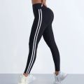 Yoga Leggings Women Striped Slim Sports Pants High Waist Hip Liftting Casul Tights Workout Running Stretchy  Gym Leggings. 