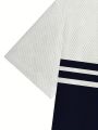 Fashionable men's polyester micro elastic letter print breathable round neck T-shirt pants set summer outdoor casual sportswear. 