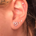 Punk Black Stainless Steel Geometric Earrings for Women Men Hip Hop Jewelry Simple Mandala Moon Heart Ear Studs Wholesale 2026.