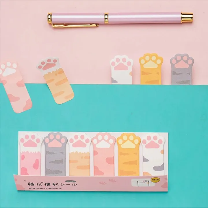 3Pcs%20Cat%20Paw%20Sticky%20Notes%20Kawaii%20Stationery%20Cartoon%20Memo%20Pad%20Bookmark%20Flags%20Index%20Tab%20Label%20Paper%20Stickers%20-%20Image%203