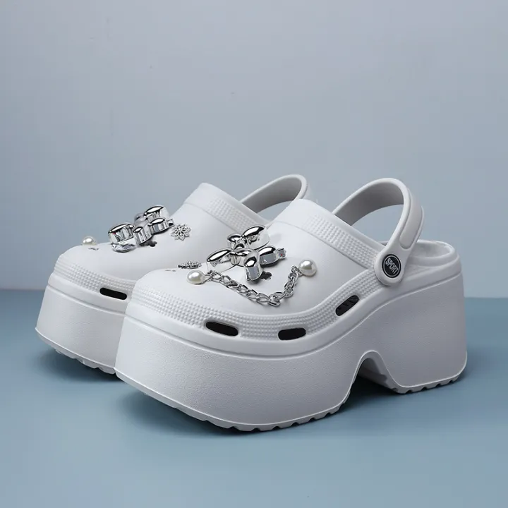 Women's%20Diy%20Clogs%20Clogs%20Slippers%20Woman%20Garden%20Shoes%20Beach%20Sandals%20Non%20Slip%20Summer%20Chain%20High%20Quality%20Platform%20Slides%20%20Fashion%20-%20Image%203