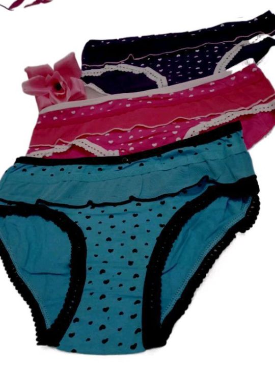 pack of 2 cotton frilled panties for young girls