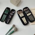 Black Cosmetic Storage Bags Waterproof Double Zipper Makeup Brushes Case Women Bag Portable Travel Brush Holder Pen case Box. 