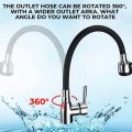 Modern 304 stainless steel kitchen faucet with silicone hose - adjustable, ceramic valve core, no electricity required.. 