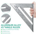 7-inch imperial set square, 90-degree reinforced silver set square, aluminium alloy carpenter’s measuring ruler. 