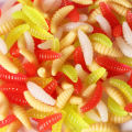100Pcs/Bag 2cm 0.3g Bread Worm Silicone Artificial Baits Maggot Grub Soft Fishing Lure Hooks Biomimetic Smell Worms Glow Shrimps.