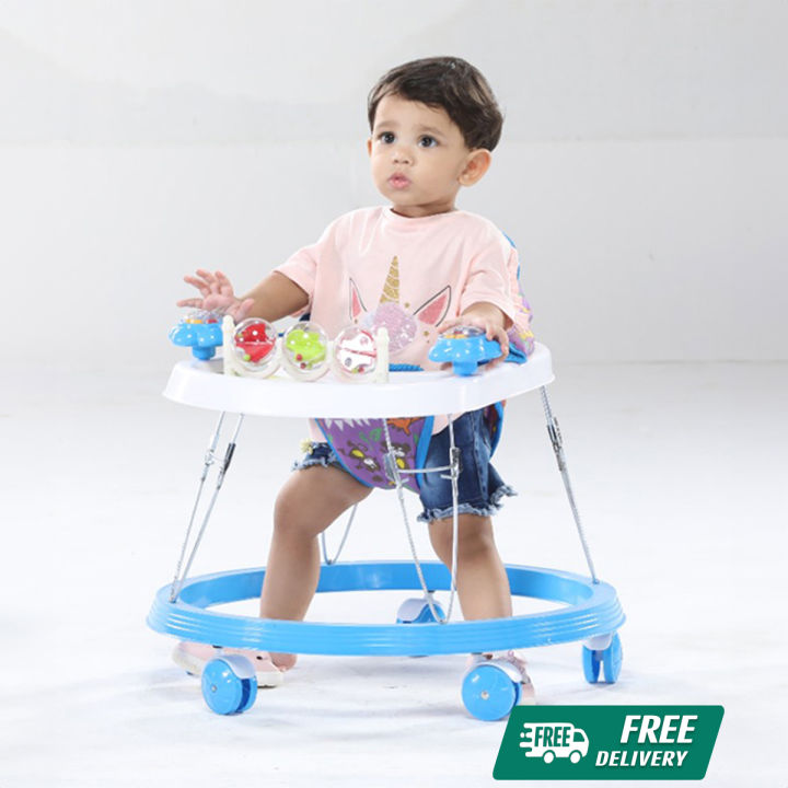 RFL Jim & Jolly Smile Baby Walker Cyan Blue & White 939294