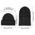 2In1 Mask Beanies Hat Kintted Thicken Winter Ski Balaclava Full Face Mask Thermal Windproof Coldproof Running Earmuffs Hat.