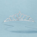 Silver Elegant Simple Rhinestone Crystal Crown Wedding Party Tiara For Women Little Flower Girl Princess Hair Bands Headdress.