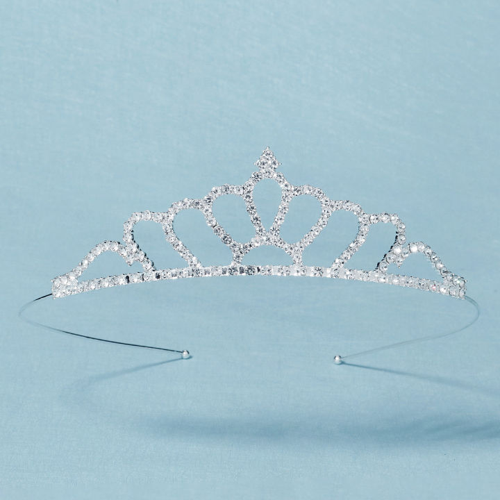 Silver%20Elegant%20Simple%20Rhinestone%20Crystal%20Crown%20Wedding%20Party%20Tiara%20For%20Women%20Little%20Flower%20Girl%20Princess%20Hair%20Bands%20Headdress%20-%20Image%204