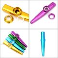 Kazoo Silver Aluminum Alloy with Membrane Flute Diaphragm Mouth Kazoos Musical Instruments.