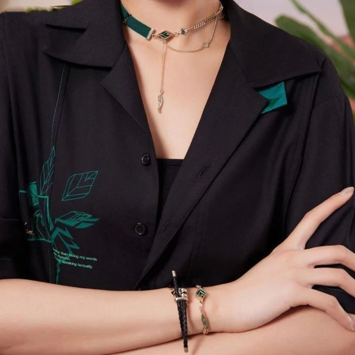 Game%20Genshin%20Impact%20Alhaitham%20Cosplay%20Necklace%20Bracelet%20Leaf%20Jewelry%20Pendant%20Full%20Set%20Choker%20Chain%20Bangle%20Halloween%20Party%20Props%20-%20Image%202