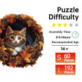 Wooden Puzzle for Adults-3D Vision Effect Cat Wooden Puzzles, Unique Shape Pieces Wooden Jigsaw Puzzle, Creative Handmade Decor. 