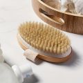 Natural Bristle Body SPA Brush for Wet and Dry Skin, Soft Bath Massager for Home Use. 