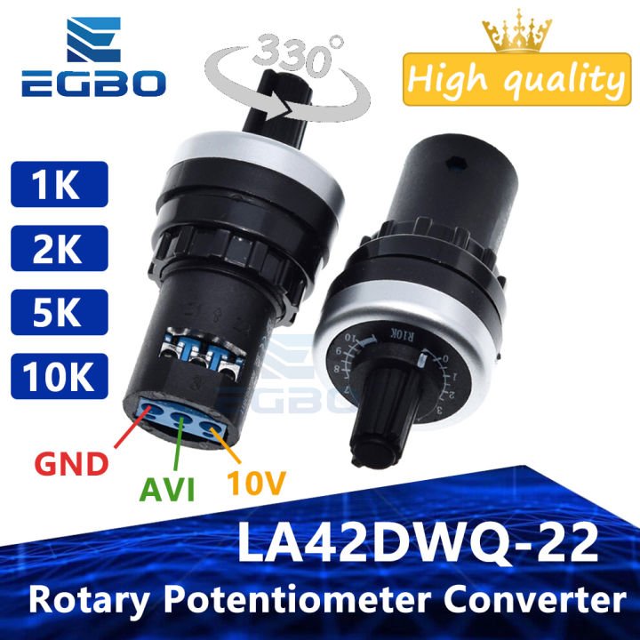 LA42DWQ-22 1K 2K 5K 10K  22mm Diameter Pots Rotary Potentiometer Converter Governor Inverter Resistance Switch