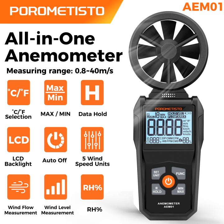 Handheld Digital Anemometer 0.8~40m/s Wind Speed Meter Air Velocity ...