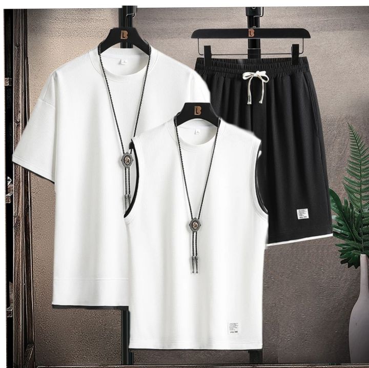 T-shirt+Tanktop%20+Halfpant%20Set%7C%20Combo%20Of%203%20Pcs%7C%20Fashionable%7C%20Summer%20%7C%20For%20Men%20-%20Image%203