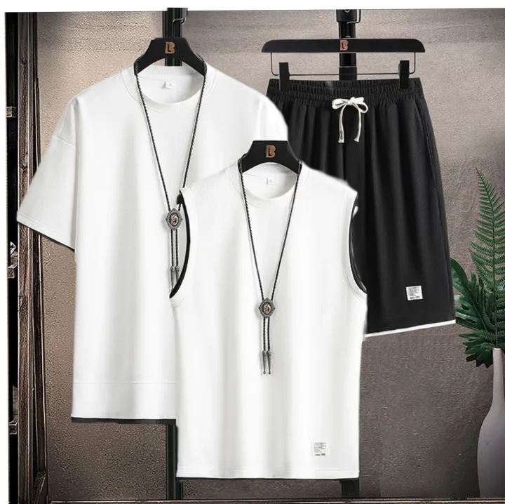 T-shirt+Tanktop%20+Halfpant%20Set%7C%20Combo%20Of%203%20Pcs%7C%20Fashionable%7C%20Summer%20%7C%20For%20Men%20-%20Image%203