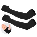1 Pair Summer Finger Sleeve Ice Cool Wearing High Elastic Elbow Spring Outdoor Riding Fingerless Fishing Custom Ice Silk Sleeve. 