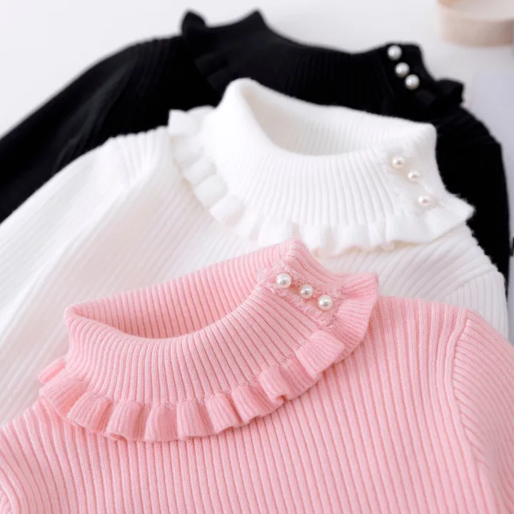 Girls%20Sweater%20Children%20Long%20Sleeve%20Jumper%20Winter%20Warm%20Knit%20New%20Baby%20Solid%20Colour%20High%20Neck%20Pullover%20Autumn%20Casual%20Sweet%20Bottom%20-%20Image%205