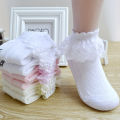 4 Pairs Girls Lace Ruffle Socks Adorable Princess-Style Kids Dance-Ready Socks with Frilly Trim.