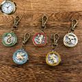 Retro flip keychain hanging watch, student fashion trend quartz pocket watch, exam large dial pocket watch, keychain. 